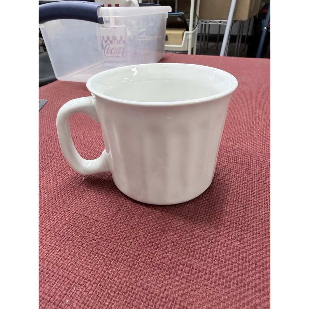 Royal Norfolk White Jumbo 20 oz Ribbed Soup Coffee Tea‎ Mug Handled Bowl EUC